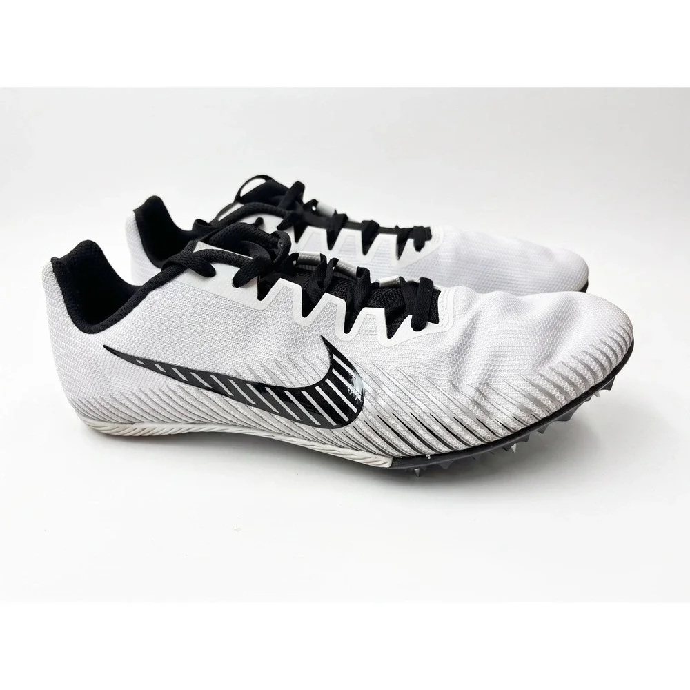 Nike Zoom Rival M 9 Track Spikes White Black Mens Racing Shoes 907565-101